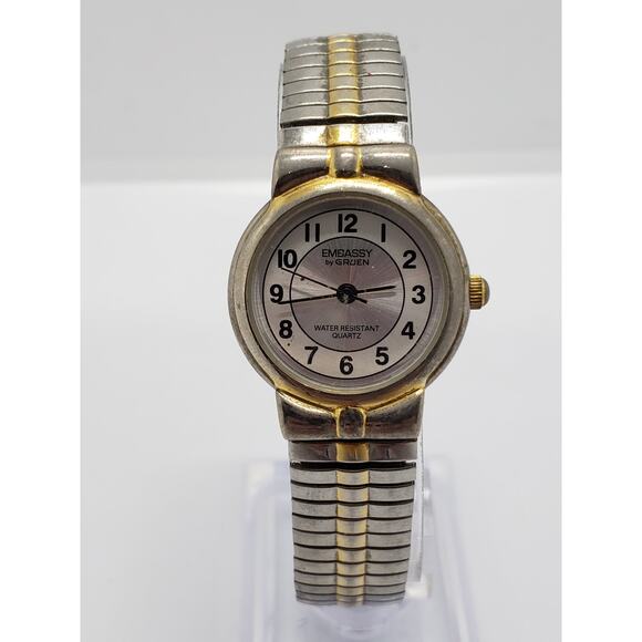 Embassy by Gruen women's dress watch. Silver and gold. W1714 168 PC21S